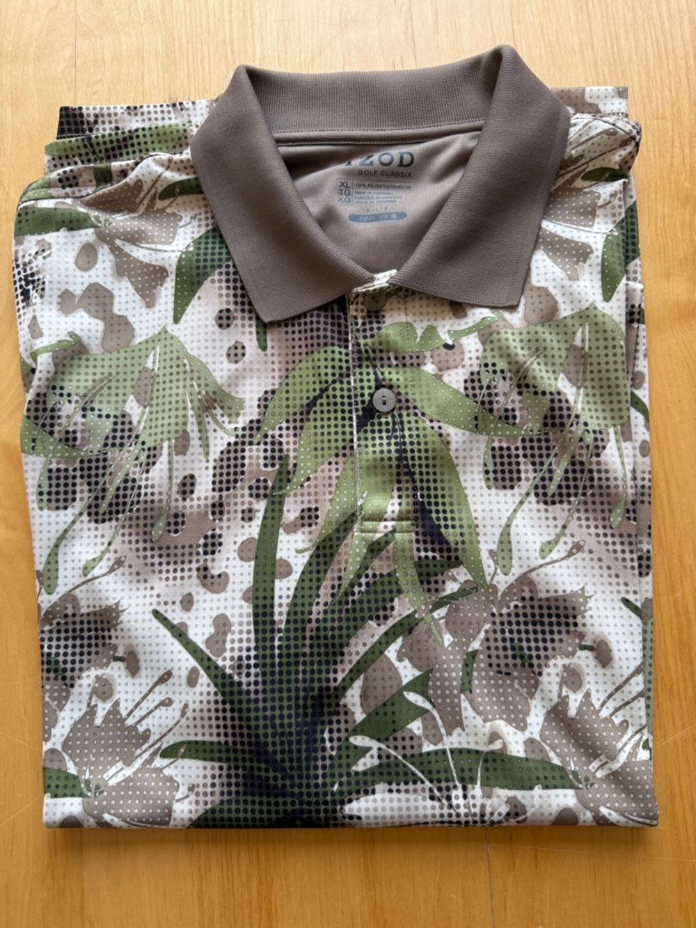 IZOD Golf Polo Shirt XL Tropical Floral Performance Shirt